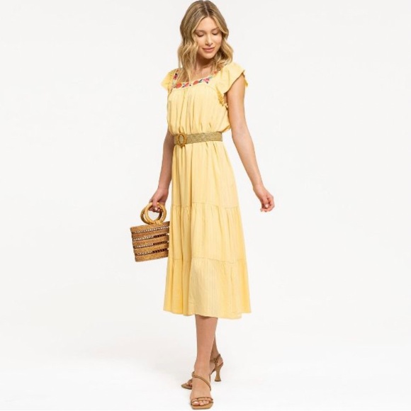 Floral embroidered midi dress - Picture 5 of 10